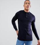 French Connection Tall Fine Guage Long Sleeve Polo