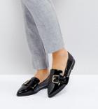 Asos Melvin Wide Fit Pointed Flat Shoes - Black