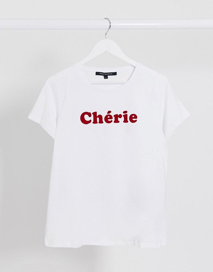 French Connection Cherie Sloagn T-shirt In White