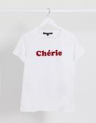 French Connection Cherie Sloagn T-shirt In White