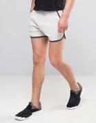 Asos Runner Shorts In Waffle With Contrast Panels - Gray