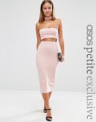 Asos Petite Midi Pencil Skirt In Jersey Co-ord - Pink