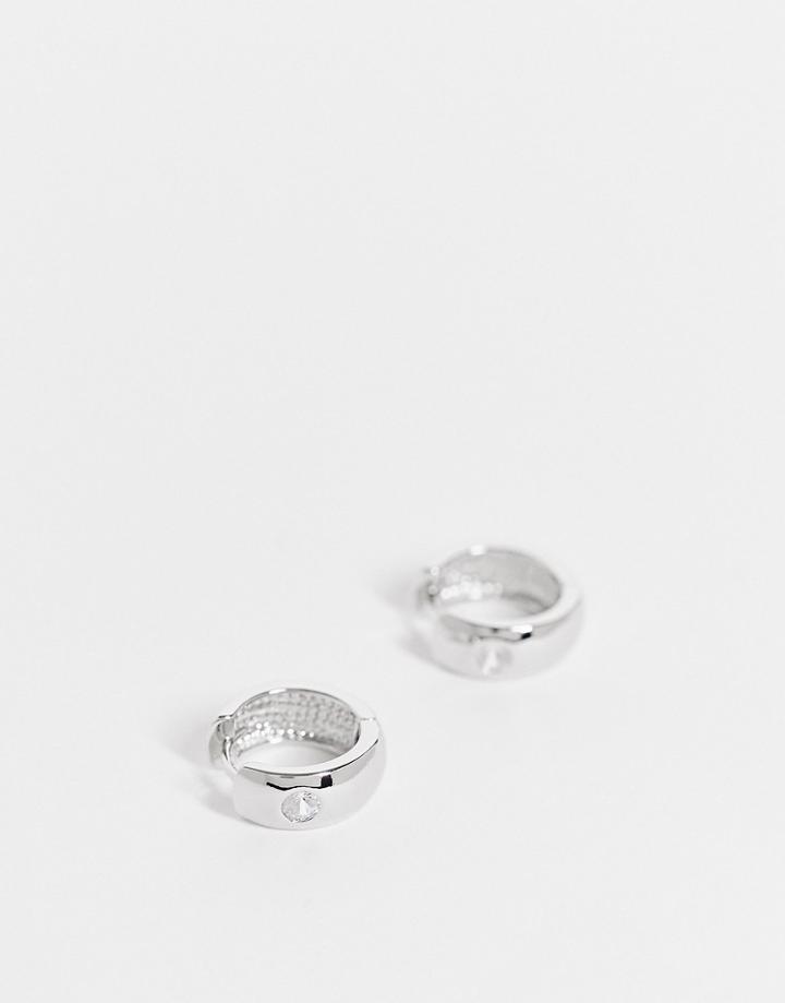 Reclaimed Vintage Inspired Unisex Everyday Chunky Hoops In Silver