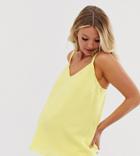 Asos Design Maternity Eco Swing Double Layer Cami With Wide Straps - White