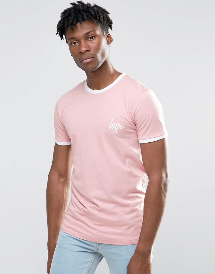 Hype Ringer T-shirt In Pink - Pink