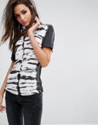 Religion Relaxed T-shirt With Tie Dye Panel - White