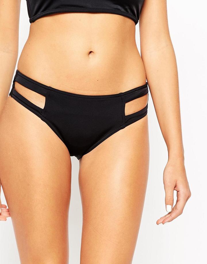 Asos Mix And Match Lattice Deep Side Pant Bottom - Black