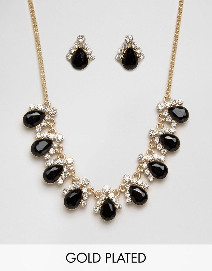 Johnny Loves Rosie Sara Necklace And Earring Gifting Set - Black