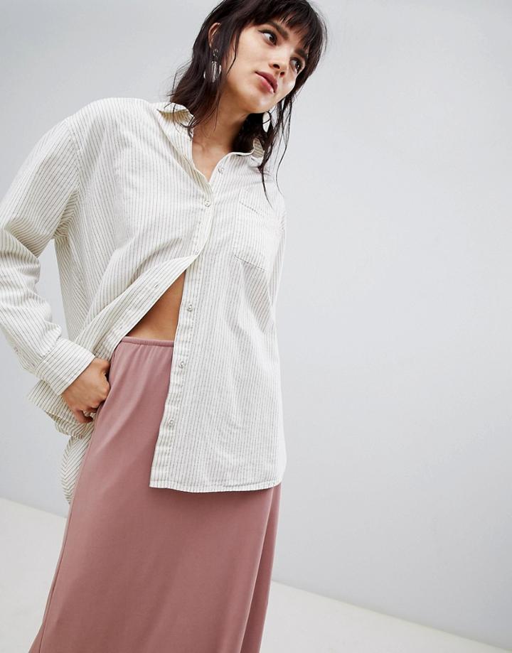 Selected Femme Oversized Pinstripe Shirt - Multi