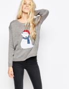 Brave Soul Party Polar Bear Holidays Sweater - Gray
