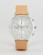 Reclaimed Vintage Inspired Chronograph Leather Watch In Tan - Tan