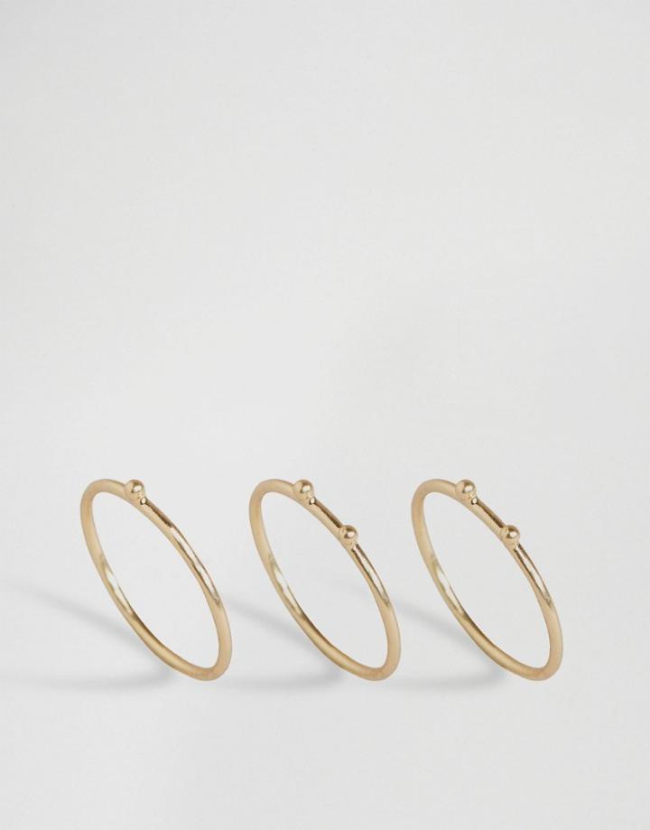 Pilgrim Mini Ball Stacked Rings - Gold