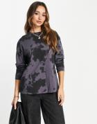 Asos Design Oversized Long Sleeve T-shirt In Tie Dye-black