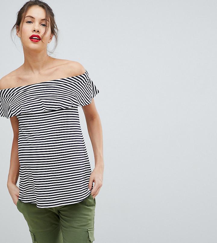 Isabella Oliver Ruffle Bandeau Top In Stripe - Navy