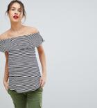 Isabella Oliver Ruffle Bandeau Top In Stripe - Navy
