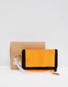 Asos Design Vintage Inspired Wallet In Orange And Black - Purple