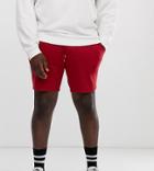 Asos Design Plus Jersey Skinny Shorts In Bright Red - Red