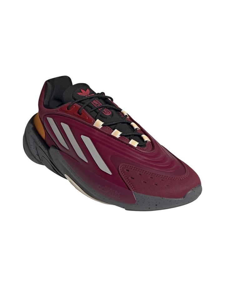 Adidas Originals Ozelia Sneakers In Gray And Plum-brown