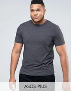 Asos Plus Muscle T-shirt In Charcoal Marl - Gray