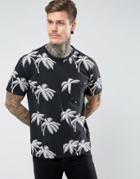 Allsaints T-shirt With Palm Print And Pocket - Black