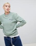 Champion Relaxed Sweatshirt With Small Script Logo - Green