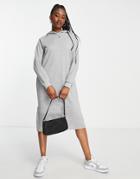 Noisy May Helene Hoodie Sweat Dress In Gray