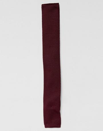 Moss London Knitted Tie - Purple