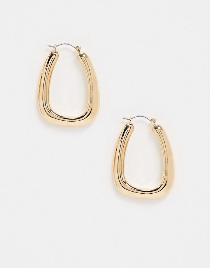 Topshop Chunky Earrings In Gold Oval