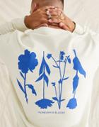 Asos Design Oversized Sweatshirt In Beige With Flower Back Print-neutral