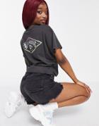 Billabong Drifted Ss Crop Tee Short Sleeve T-shirt In Black