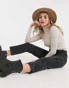 Topshop Rollneck Sweater In Neutral