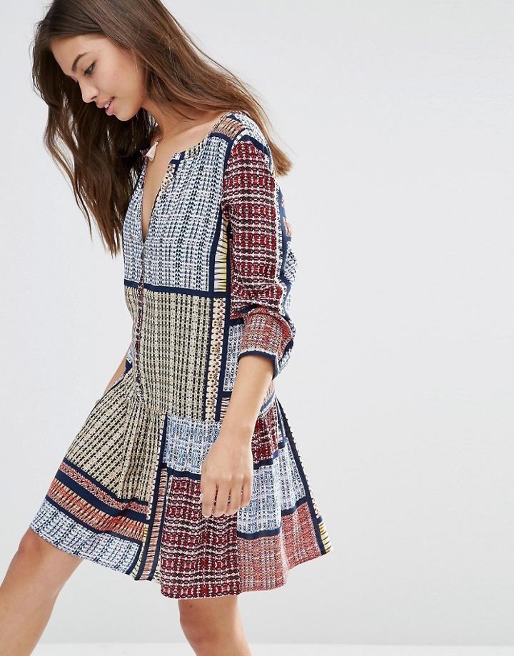 Jdy Patch Print Shift Dress - Multi