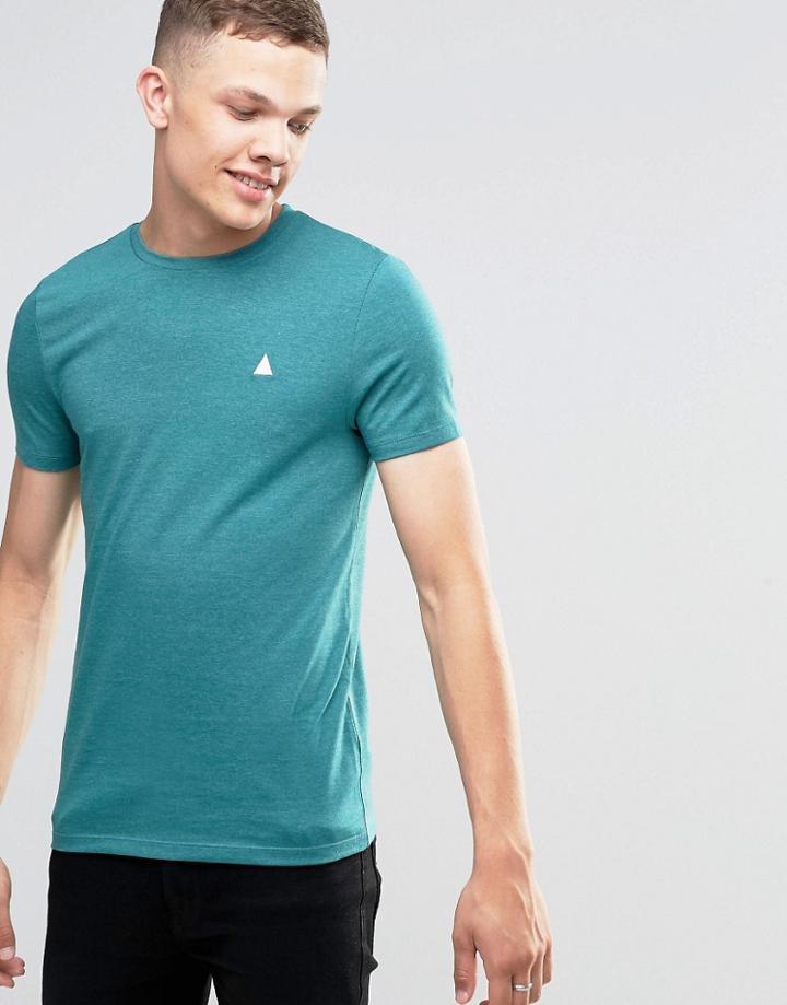Asos Muscle T-shirt With Logo In Teal Marl - Pacific Marl