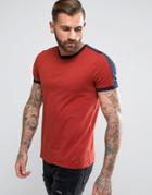 Asos T-shirt With Retro Contrast Panels In Red - Red