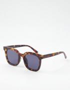 Aj Morgan Line Up Square Sunglasses In Antique Tort-brown