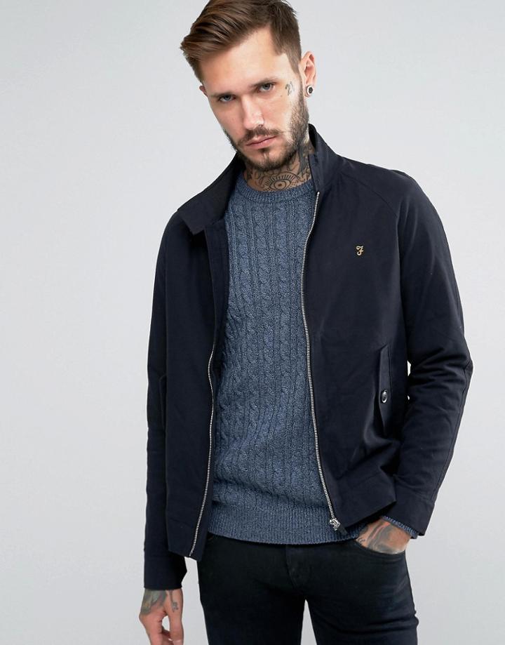 Farah Harrington Jacket In Black Cotton - Black