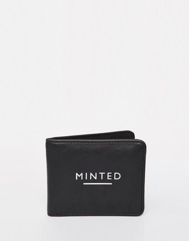 Asos Wallet In Faux Leather With Slogan - Black