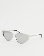 Aj Morgan Oval Sunglasses In Silver