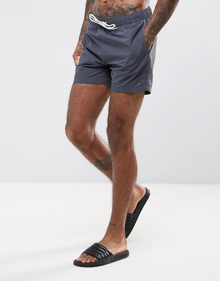 Tommy Hilfiger Thd Swim Shorts In Black - Black