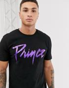 Asos Design Prince T-shirt With Purple Foil Print-black
