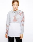Asos Crop Top In Cosmic Smudge Print - Multi