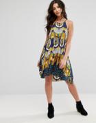 Brave Soul Sleeveless Printed Shift Dress - Yellow