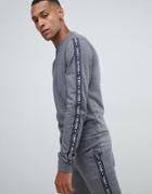 Tommy Hilfiger Sweatshirt With Sleeve Taping In Dark Gray - Gray