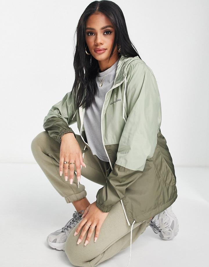 Columbia Flash Forward Windbreaker Jacket In Khaki-green