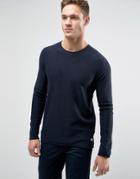 Jack & Jones Sweater With Raw Hem Detail - Navy