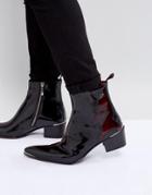 Jeffery West Sylvian Devil Detail Zip Boots In Black - Black