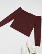 Brave Soul Bridget Off The Shoulder Long Sleeve Top-red