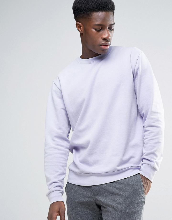 Weekday Steve Washed Sweatshirt - Purple