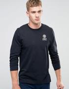 Franklin And Marshall Crest Logo Long Sleeve T-shirt - Black