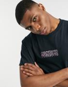Crooked Tongues Oversized T-shirt In Black With Embroidered Chest Logo